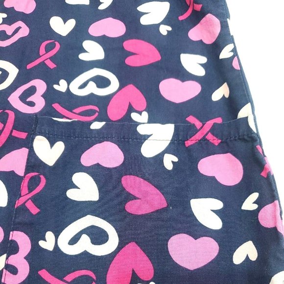 Zoe & Chloe Small Navy Blue W/ Pink Hearts And Ribbons - Picture 4 of 7